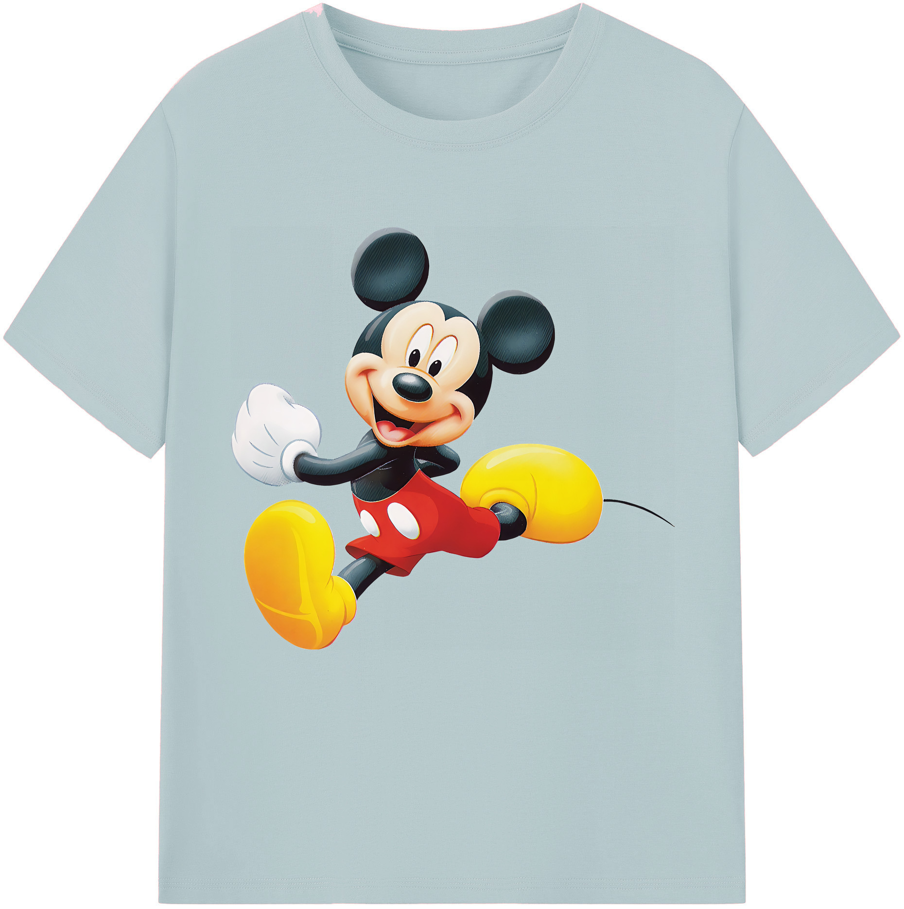 （画像用） ミッキーマウス Mickey Mouse 綿100％半袖Tシャツ（フロントプリント）